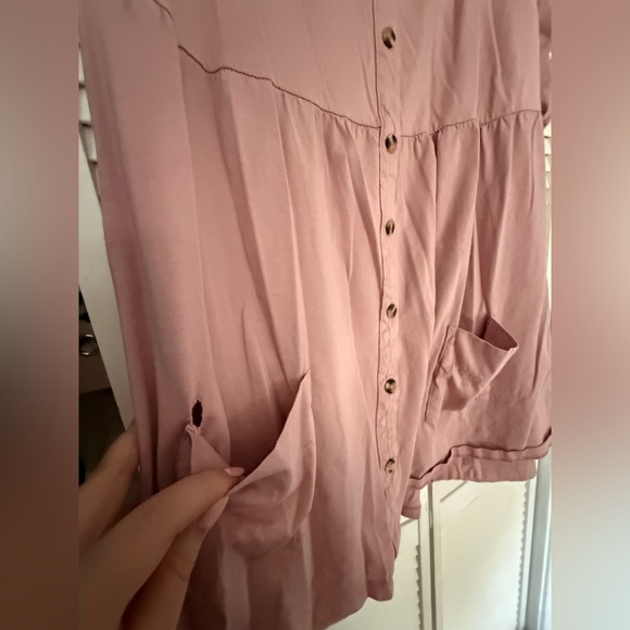 ASOS pink button down t shirt dress - Picture 2 of 6